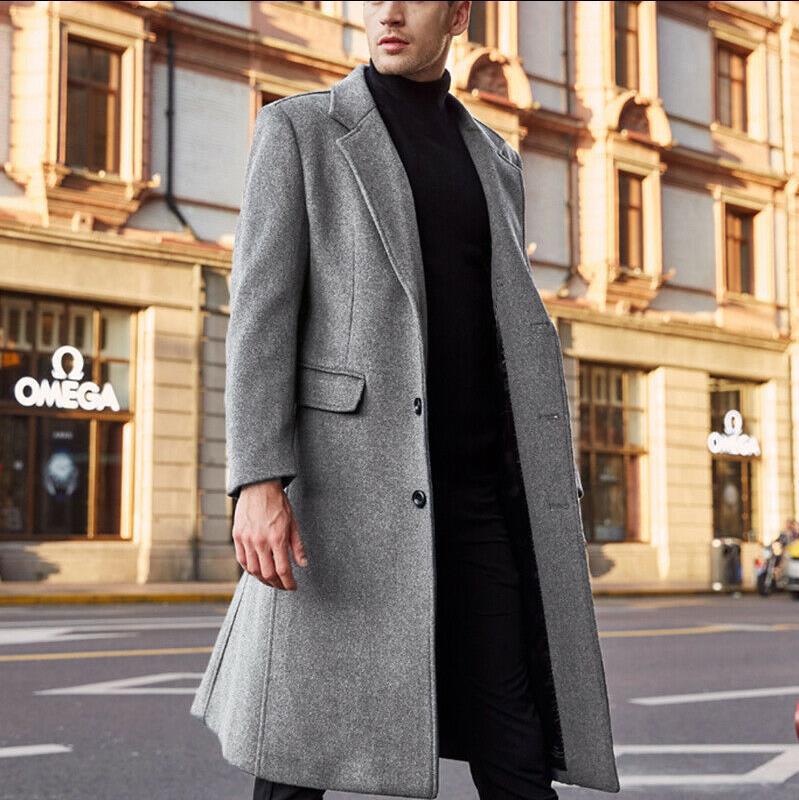 Men's coat, elegant and classic cut with high collar Chic and Style