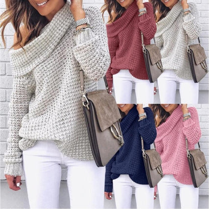Pull en tricot pour femmes avec design sans épaules et texture structurée Chic und Stil
