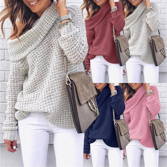 Pull en tricot pour femmes avec design sans épaules et texture structurée Chic und Stil