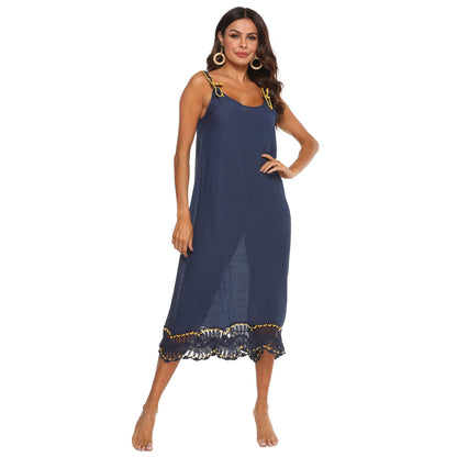 Robe de plage mi-longue bohémienne pour femmes Chic und Stil