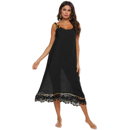 Robe de plage mi-longue bohémienne pour femmes Chic und Stil