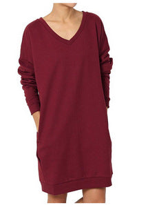 Robe sweat femme avec décolleté en V profond et poches pratiques Chic und Stil