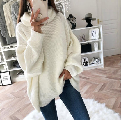 Dames Grand pull en tricot à col haut et coupe décontractée Chic und Stil