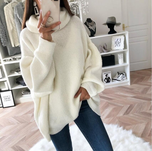 Dames Grand pull en tricot à col haut et coupe décontractée Chic und Stil