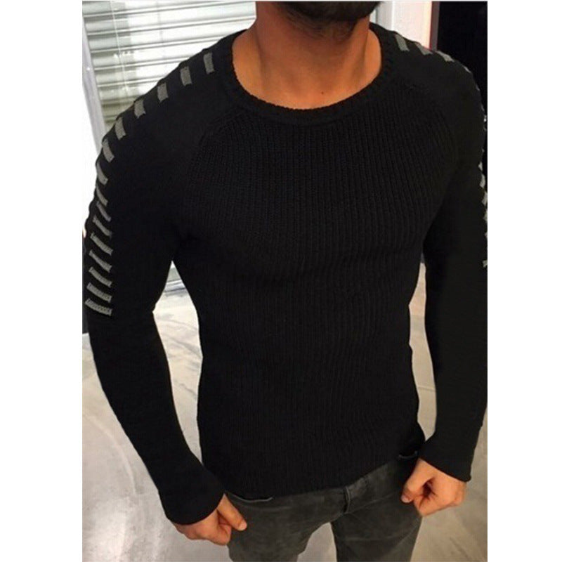 Pull-over en fine maille stylé pour hommes avec des rayures contrastées à la mode Chic und Stil