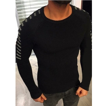 Pull-over en fine maille stylé pour hommes avec des rayures contrastées à la mode Chic und Stil