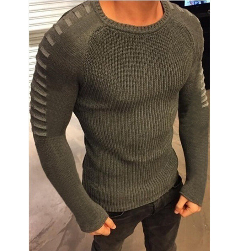 Pull-over en fine maille stylé pour hommes avec des rayures contrastées à la mode Chic und Stil