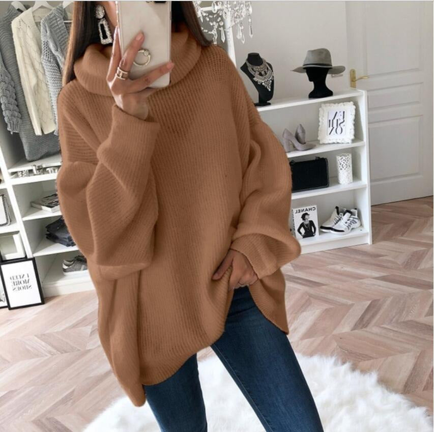 Dames Grand pull en tricot à col haut et coupe décontractée Chic und Stil