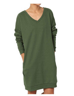 Robe sweat femme avec décolleté en V profond et poches pratiques Chic und Stil