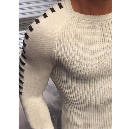 Pull-over en fine maille stylé pour hommes avec des rayures contrastées à la mode Chic und Stil