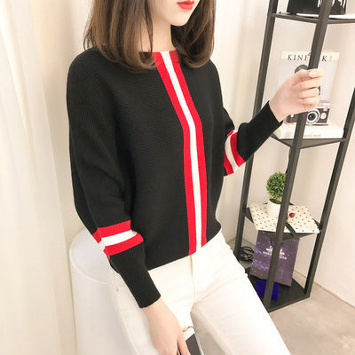 Pull à manches larges et à rayures créatives pour femmes Chic und Stil