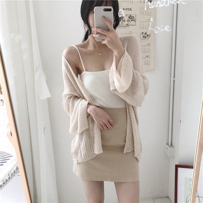 Cardigan en tricot décontracté pour femmes avec coupe ample et manches ouvertes Chic und Still