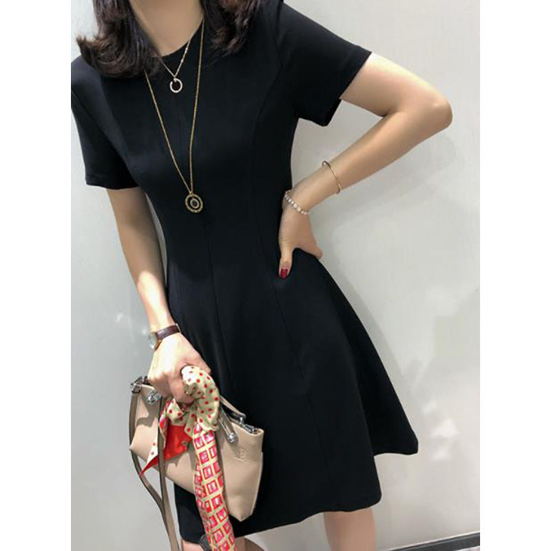 Robe à manches courtes évasée en A pour femmes Chic und Stil