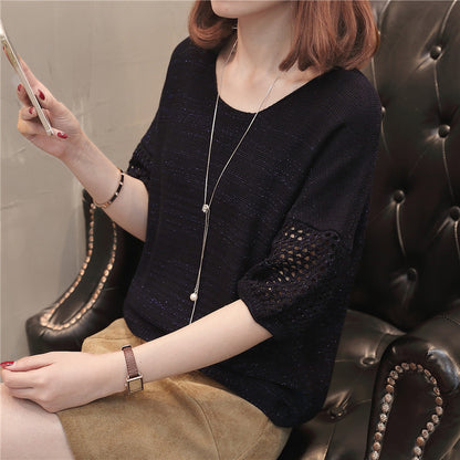 Dames pull en gros tricot avec des manches à trous décoratives Chic und Stil