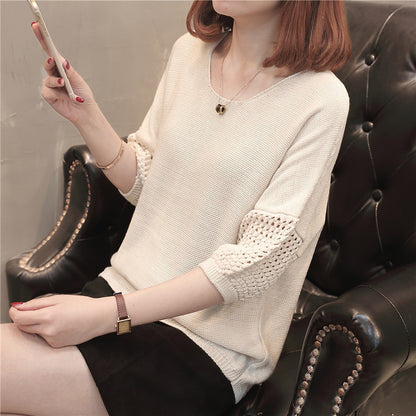 Dames pull en gros tricot avec des manches à trous décoratives Chic und Stil
