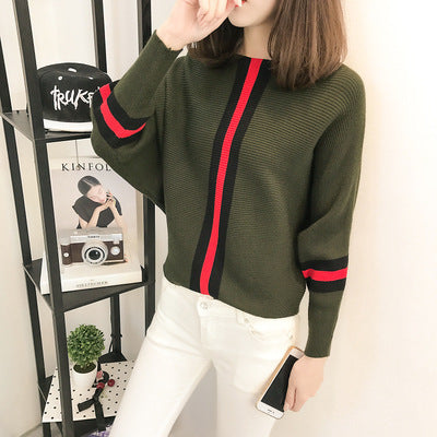 Pull à manches larges et à rayures créatives pour femmes Chic und Stil