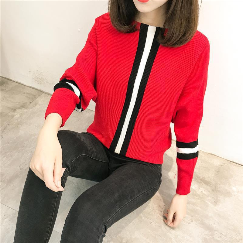 Pull à manches larges et à rayures créatives pour femmes Chic und Stil