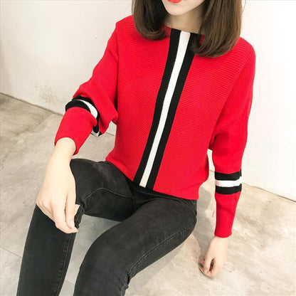 Pull à manches larges et à rayures créatives pour femmes Chic und Stil