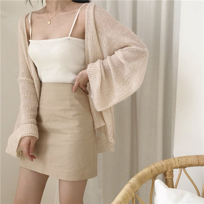 Cardigan en tricot décontracté pour femmes avec coupe ample et manches ouvertes Chic und Still
