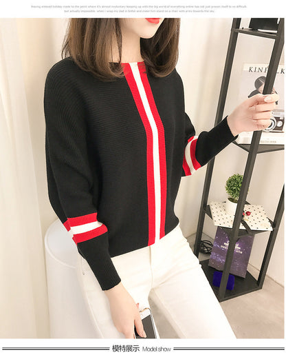 Pull à manches larges et à rayures créatives pour femmes Chic und Stil