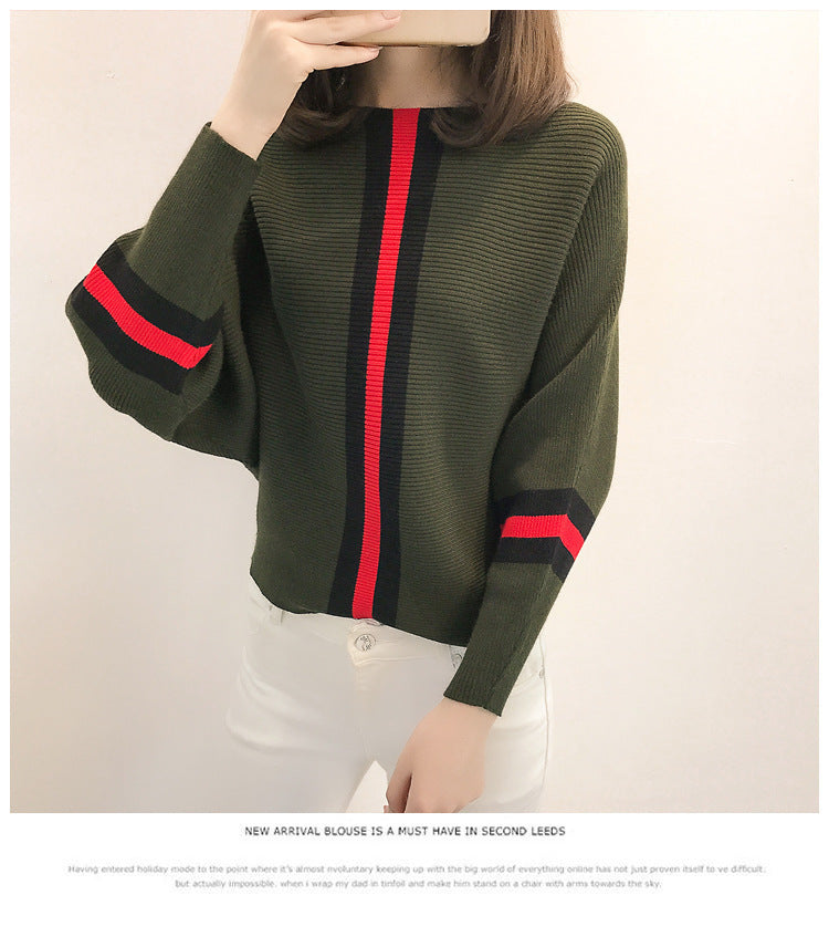 Pull à manches larges et à rayures créatives pour femmes Chic und Stil