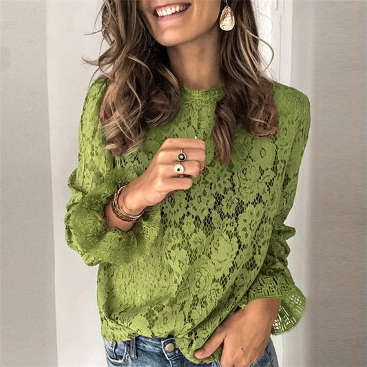 Blouse en dentelle pour femmes avec design floral et coupe élégante Chic und Stil