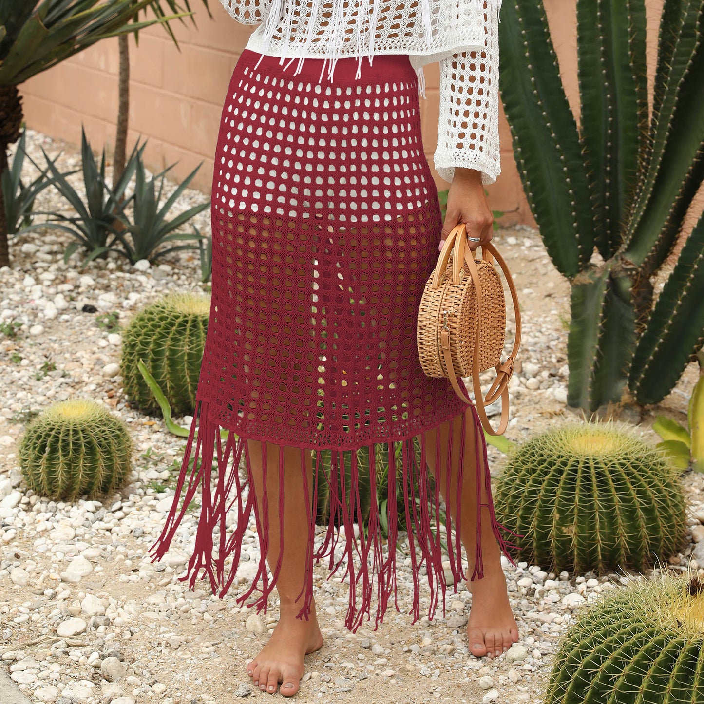 Dames Chic Jupes de Plage au Crochet Chic und Stil