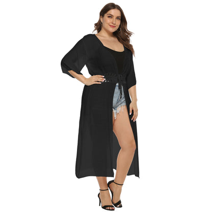 Dames Élégant Transparent Long Cover-Up Kimono Chic und Stil