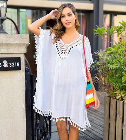 Dames élégantes Détails en crochet Plage-Cache Épouvantail Chic und Stil