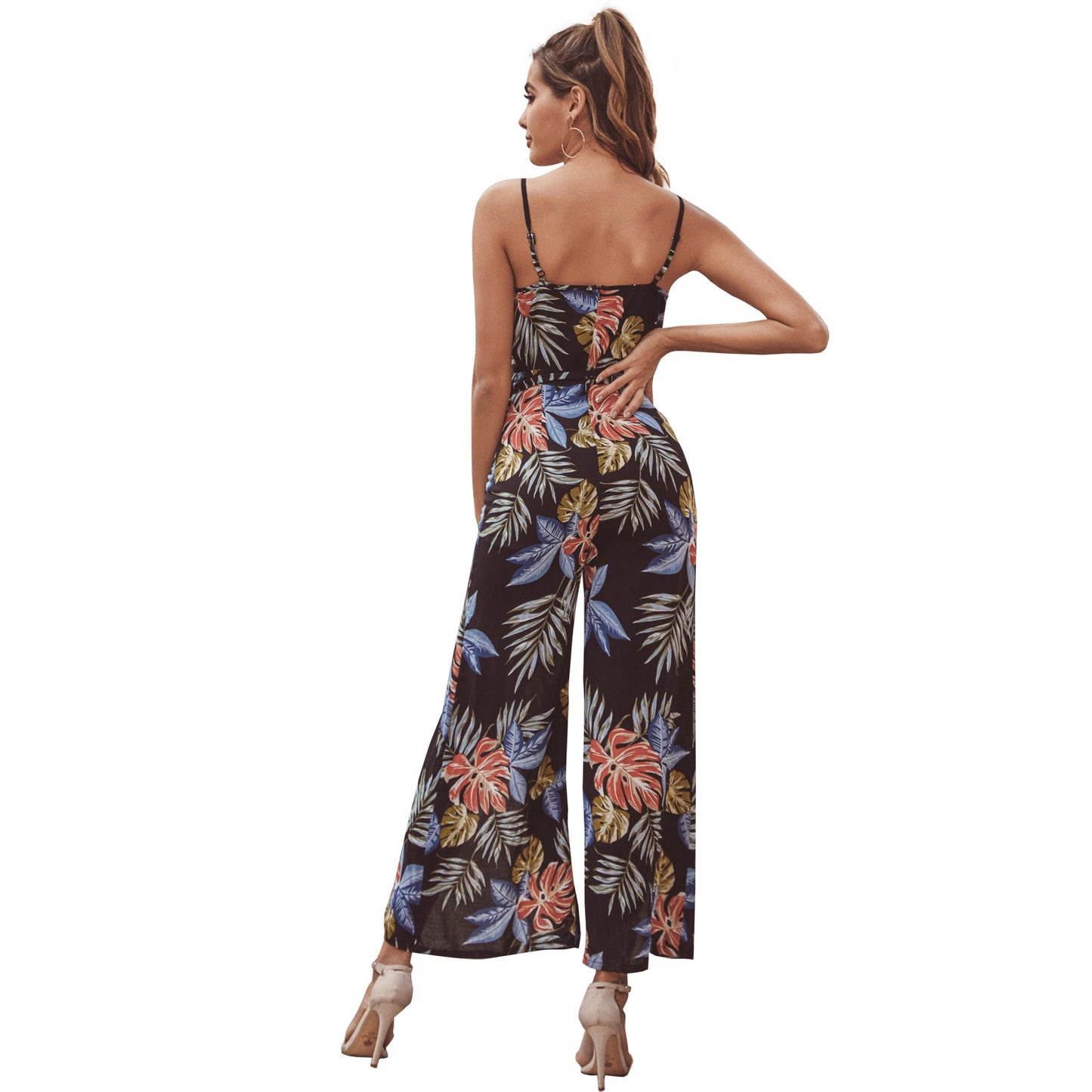 Femmes Élégante Robe Maxi avec décolleté en V profond et motifs floraux Chic und Stil
