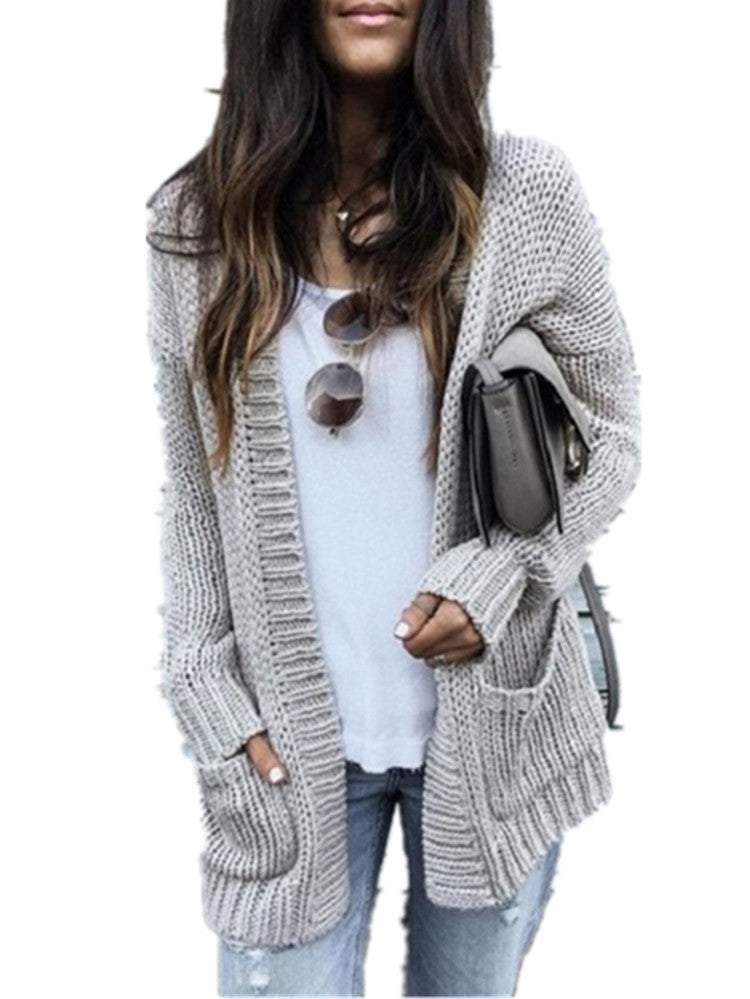 Dames gros tricot cardigan avec coupe décontractée et poches profondes Chic und Still