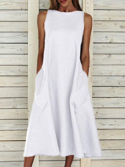 Robe maxi légère pour dames avec poches latérales pratiques Chic und Stil