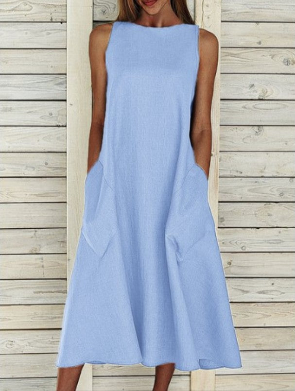 Robe maxi légère pour dames avec poches latérales pratiques Chic und Stil