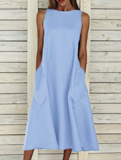 Robe maxi légère pour dames avec poches latérales pratiques Chic und Stil