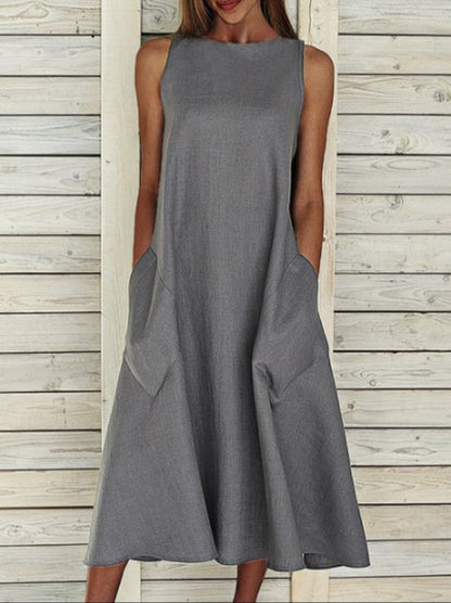 Robe maxi légère pour dames avec poches latérales pratiques Chic und Stil