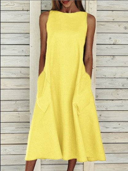 Robe maxi légère pour dames avec poches latérales pratiques Chic und Stil
