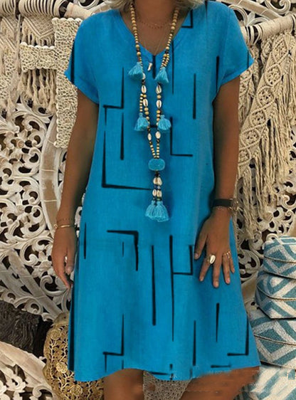 Robe tunique confortable pour femmes avec des motifs graphiques modernes Chic und Stil