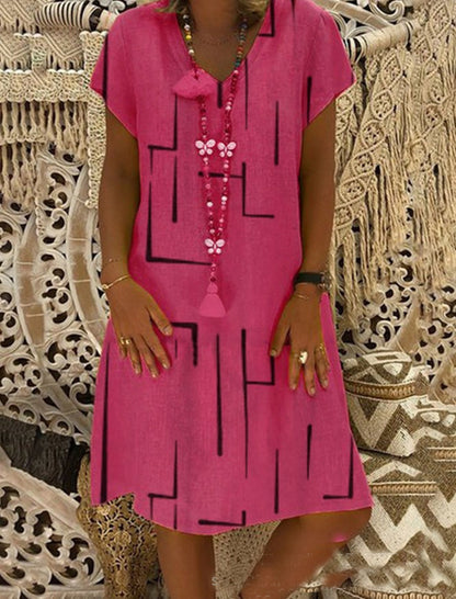 Robe tunique confortable pour femmes avec des motifs graphiques modernes Chic und Stil