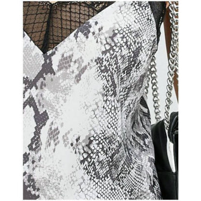 Dames en dentelle imprimé serpent débardeur à bretelles spaghetti Chic und Stil