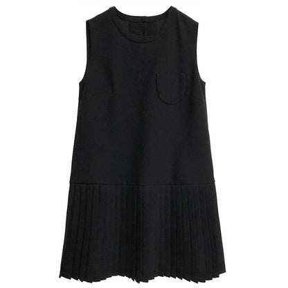 Robe midi plissée pour femme avec accents de bouton Chic und Stil