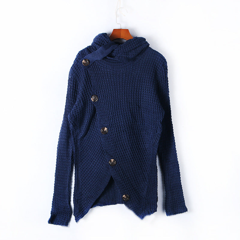 Asymmetrical knit jacket for women with Chic und Stil collar