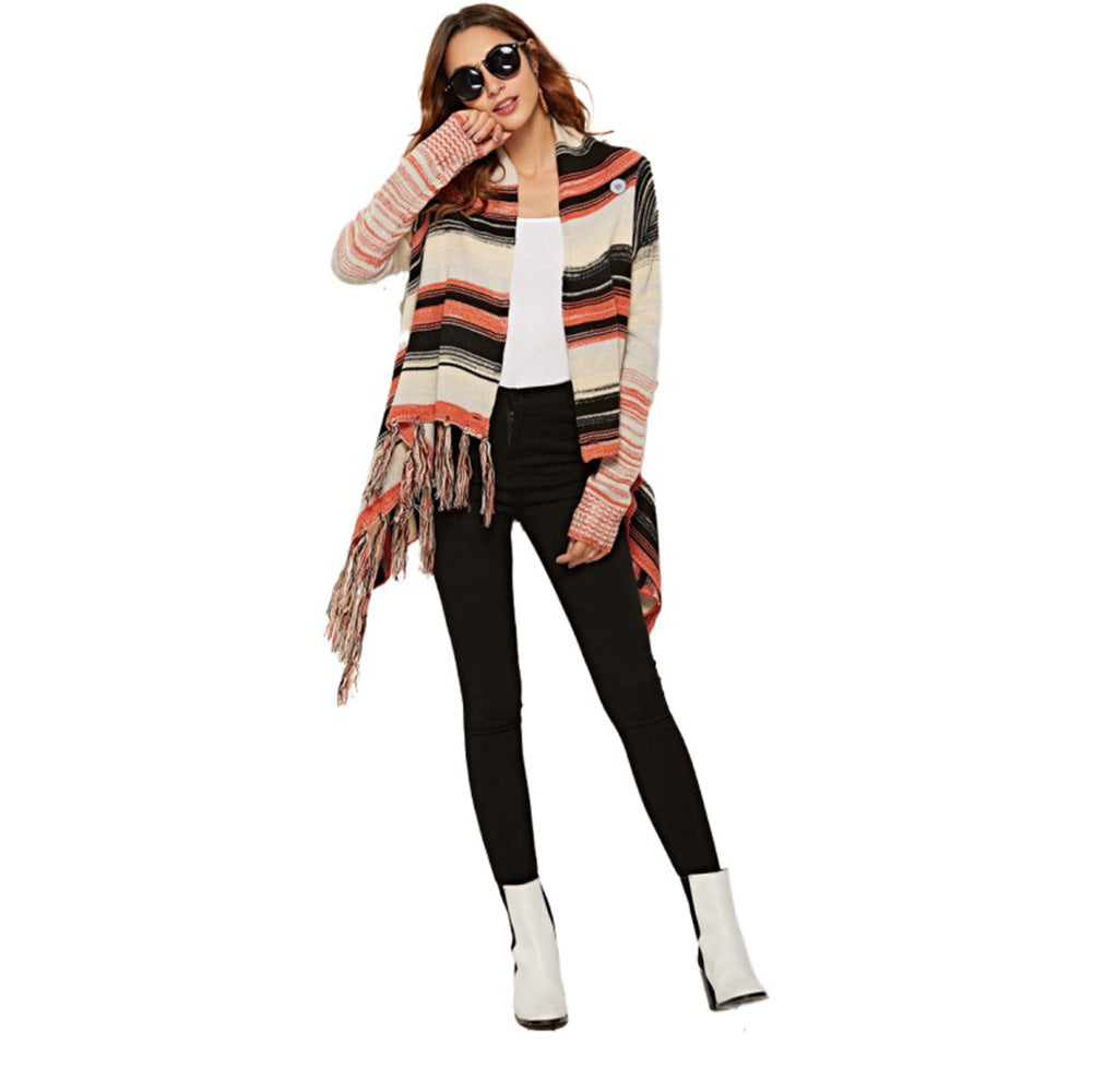 Dames Boho-style cardigan avec franges Chic und Stil
