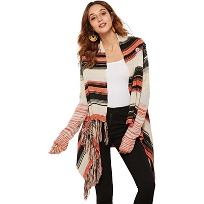Dames Boho-style cardigan avec franges Chic und Stil