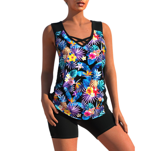 Chic und Stil | Tankini Set Summery Tankini Set with Geometric V-Neck