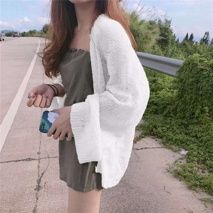 Cardigan en tricot décontracté pour femmes avec coupe ample et manches ouvertes Chic und Still