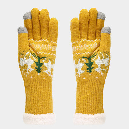 Chic und Stil | Christmas Reindeer Pattern Hat Scarf Gloves Set (6 Colors)