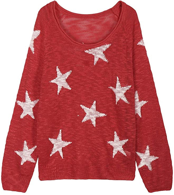 Pull en grosse maille pour femmes avec motif étoilé Chic und Stil