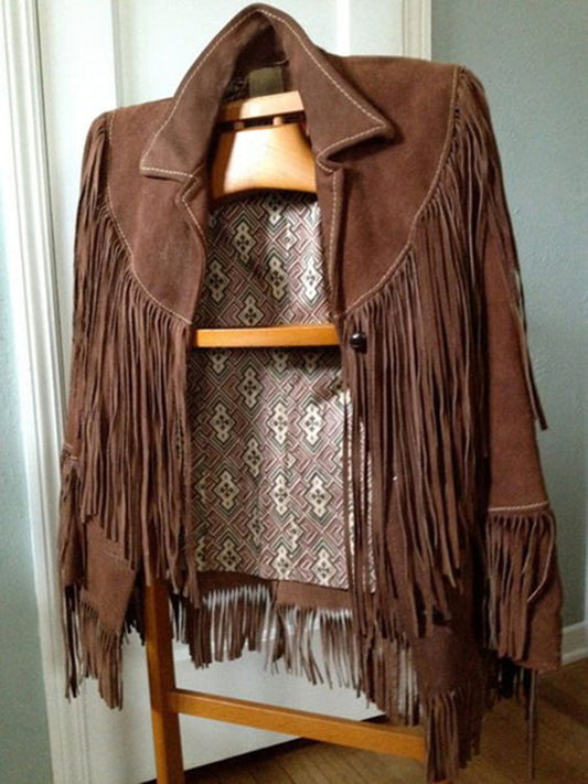 Women’s Suede Jacket with Fringe Details – Stylish & Comfortable | Chic und Stil