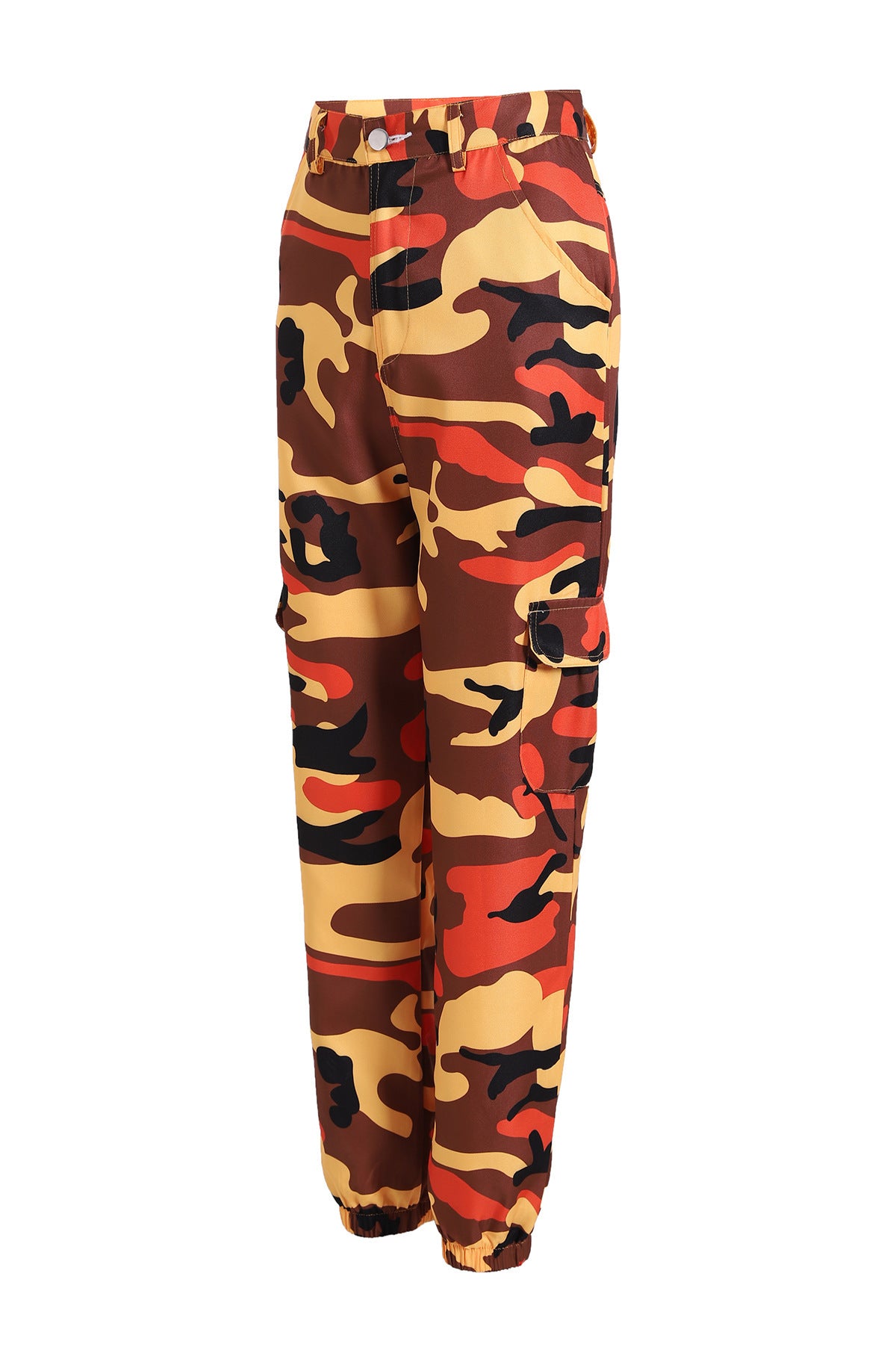 Women's cargo pants with a modern camouflage design, elastic waistband, and practical pockets Chic and Style