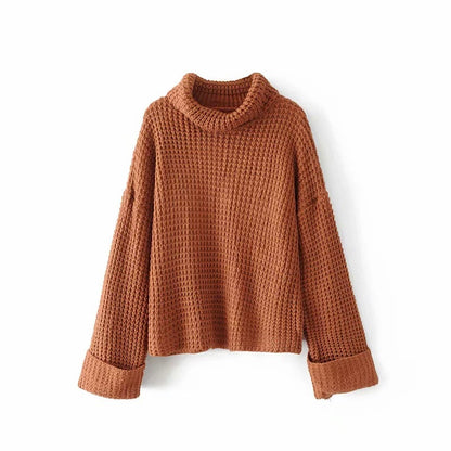 Pull-over en maille épaisse pour femmes avec col roulé décontracté et manches raglan Chic und Stil